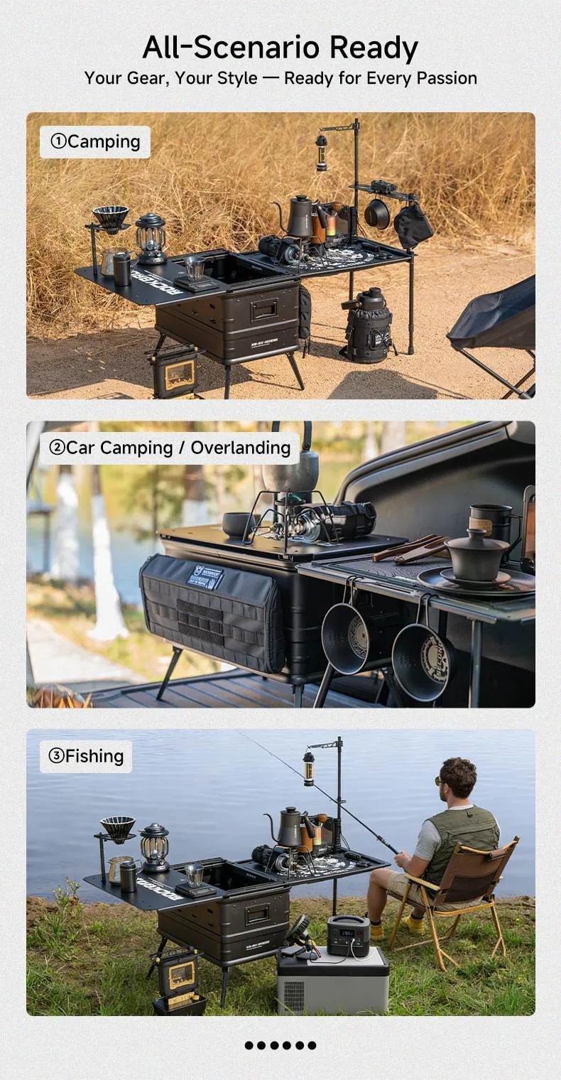 40L Tactical Camping Storage Box & Table – Quick Open, Folding - mochibicycle
