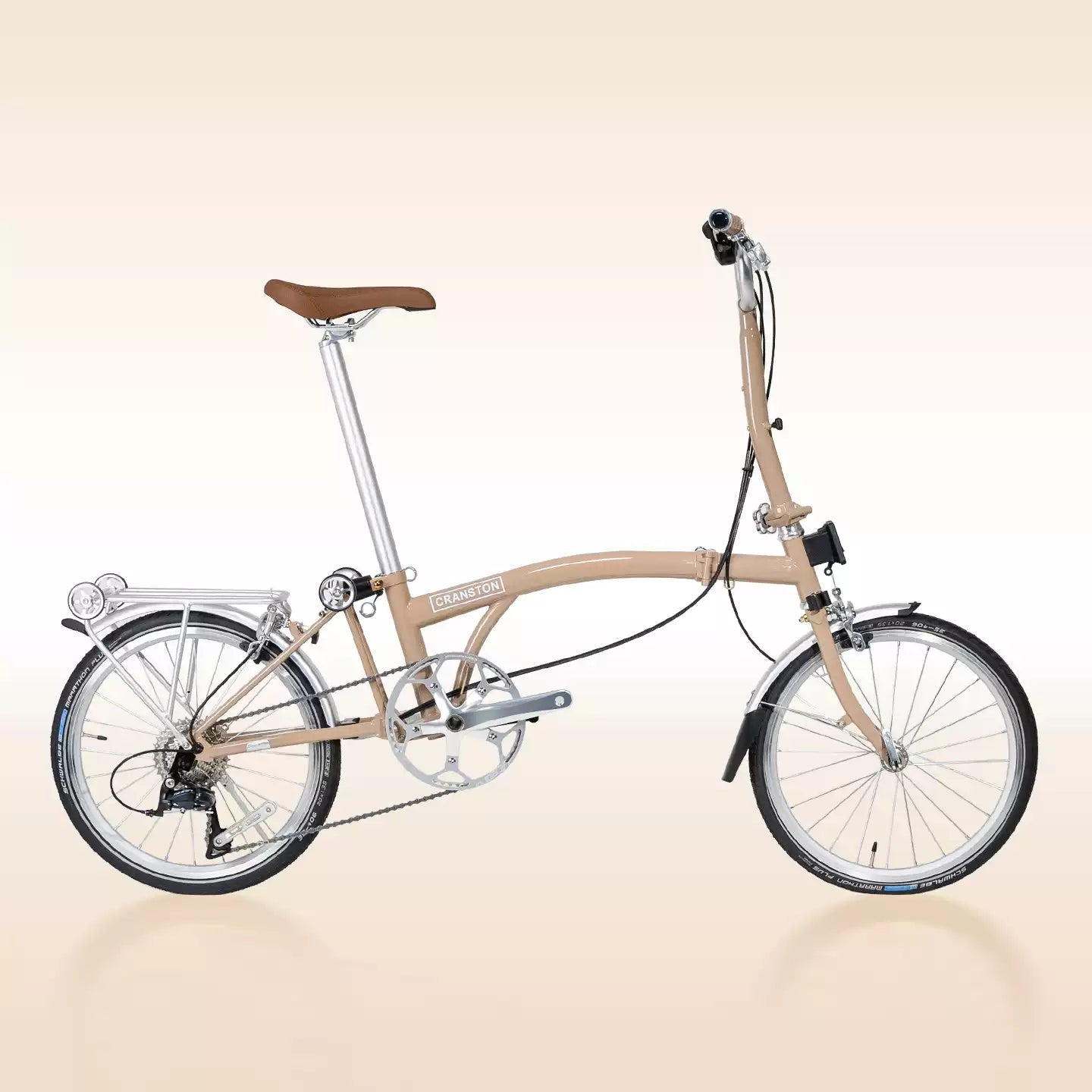 CRANSTON R20 MAX 16-Inch 9 Speed Chrome-Moly Steel 3-Fold Folding Bike - mochibicycle