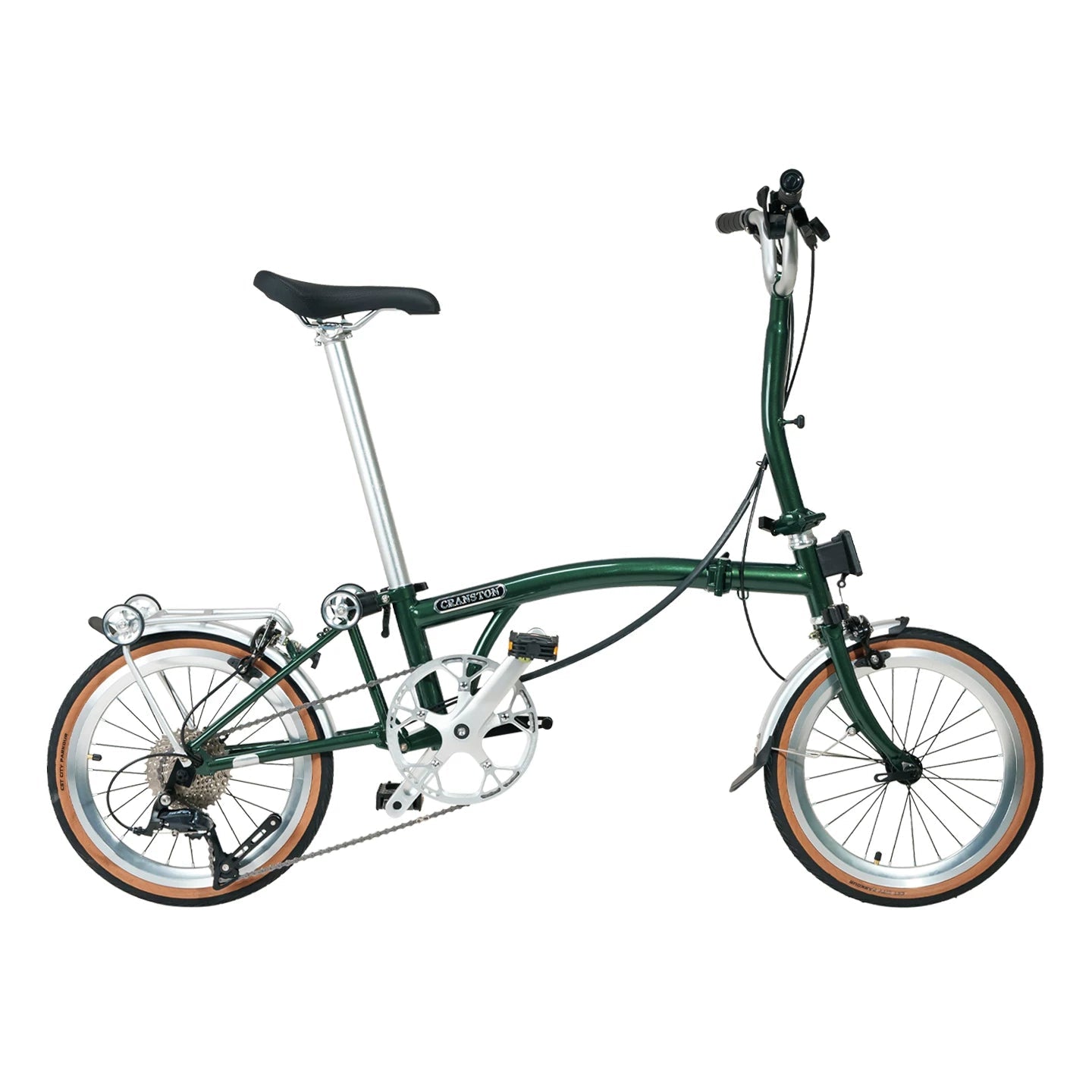 CRANSTON R9 16-Inch 9 Speed Chrome-Moly Steel 3-Fold Folding Bike - mochibicycle