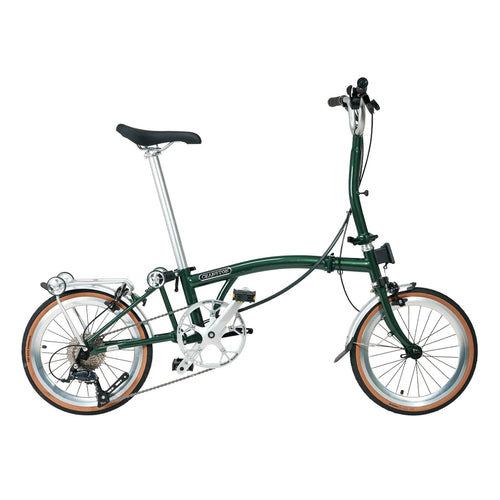 CRANSTON R9 16-Inch 9 Speed Chrome-Moly Steel 3-Fold Folding Bike - mochibicycle