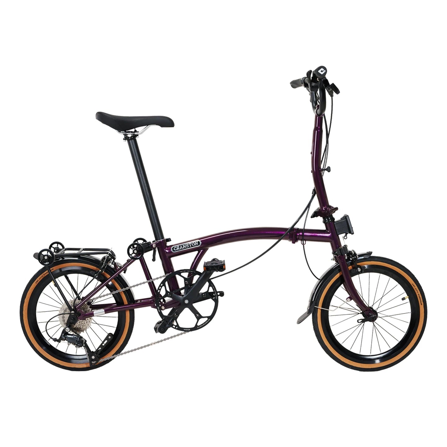 CRANSTON R9 16-Inch 9 Speed Chrome-Moly Steel 3-Fold Folding Bike - mochibicycle