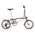 CRANSTON R9 16-Inch 9 Speed Chrome-Moly Steel 3-Fold Folding Bike Gun gray - mochibicycle