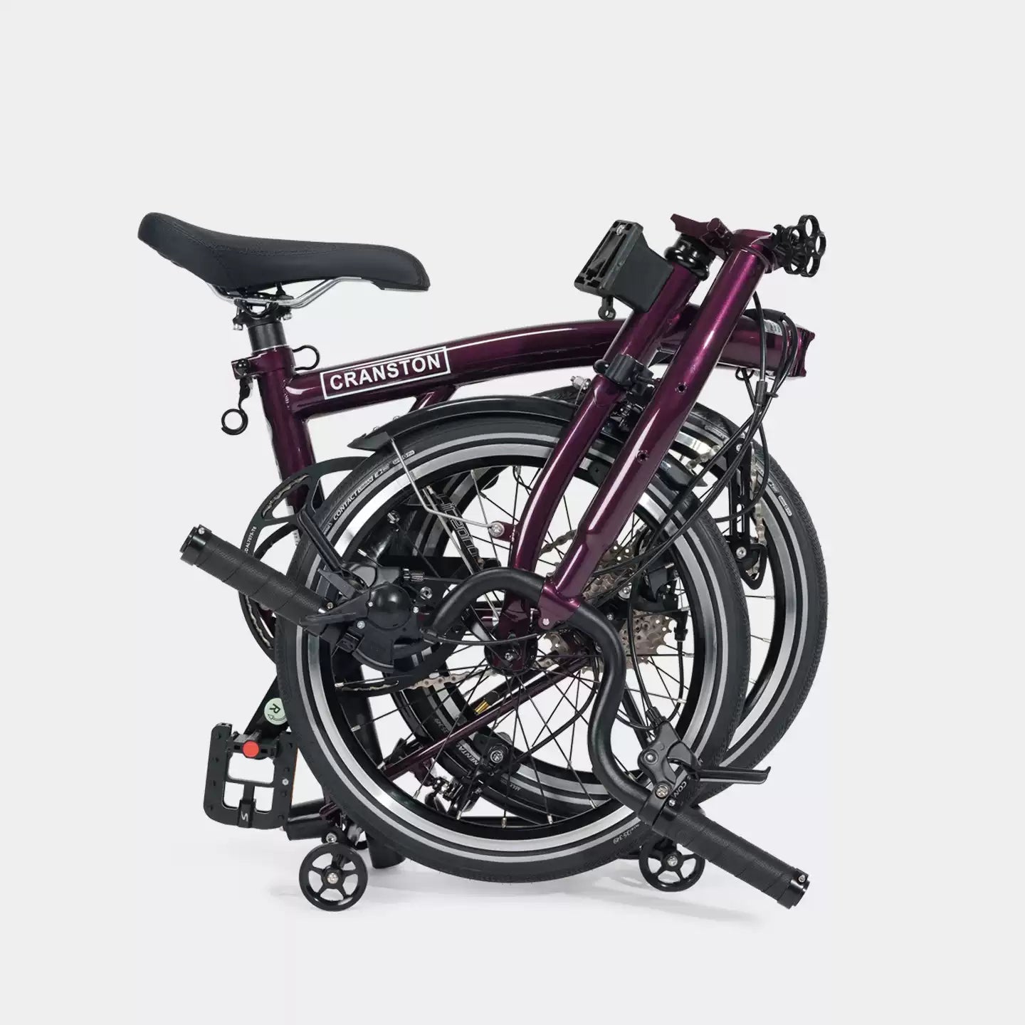 CRANSTON R9 MAX 16-Inch 9 Speed Chrome-Moly Steel 3-Fold Folding Bike - mochibicycle