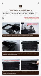 High Quality 50 Liters Black Aluminum Storage Case Flexible Space Design for Backyard Party Cooking Equipment Camping Cargo - mochibicycle