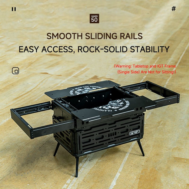 High Quality 50 Liters Black Aluminum Storage Case Flexible Space Design for Backyard Party Cooking Equipment Camping Cargo - mochibicycle