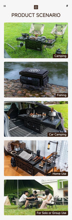 High Quality 50 Liters Black Aluminum Storage Case Flexible Space Design for Backyard Party Cooking Equipment Camping Cargo - mochibicycle