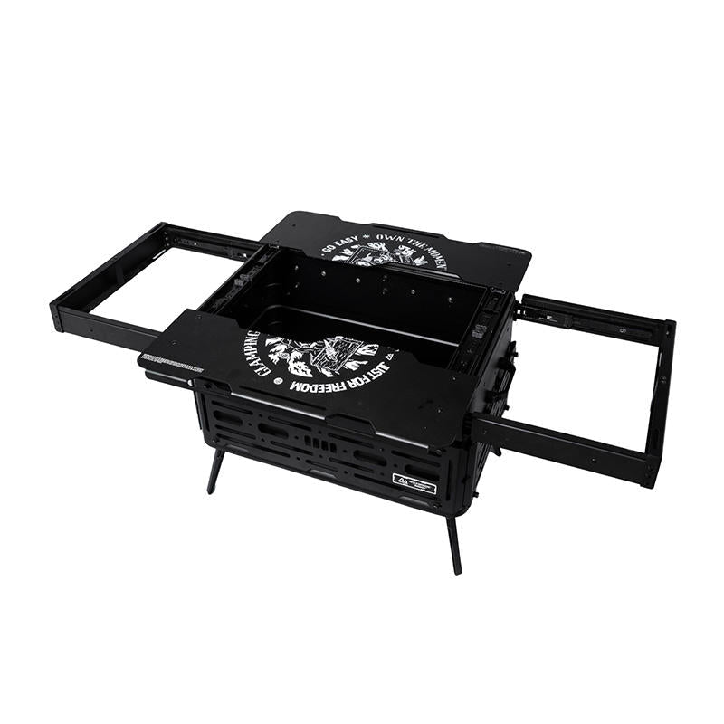 High Quality 50 Liters Black Aluminum Storage Case Flexible Space Design for Backyard Party Cooking Equipment Camping Cargo - mochibicycle
