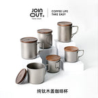 Pure titanium mug hand-brewed coffee set - mochibicycle