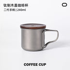 Pure titanium mug hand-brewed coffee set - mochibicycle